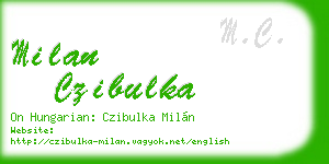 milan czibulka business card