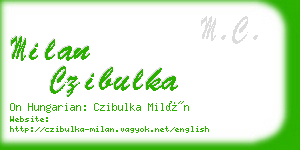milan czibulka business card